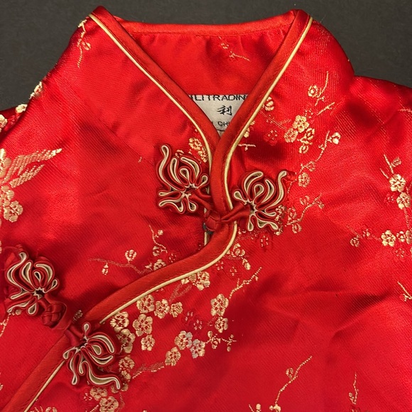 Shunli trading . Made in China  beautiful long red and gold dress. Size 32 . - Picture 10 of 11